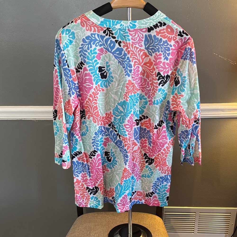 Talbots Multicolor Leaf Print Blouse - image 2
